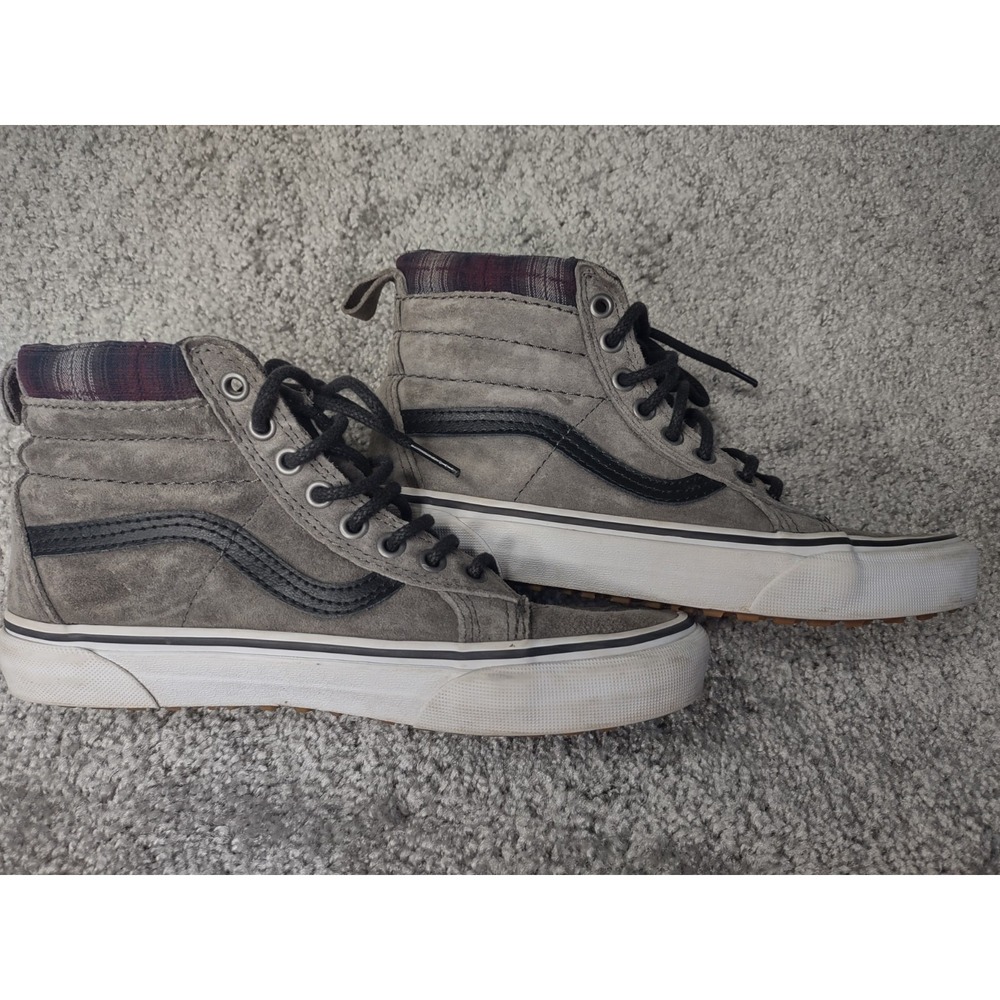 Vans Off the‎ wall Scotchguard gray suede plaid Hi-tops UniSex M 6.5 / WM 8 Y2K
